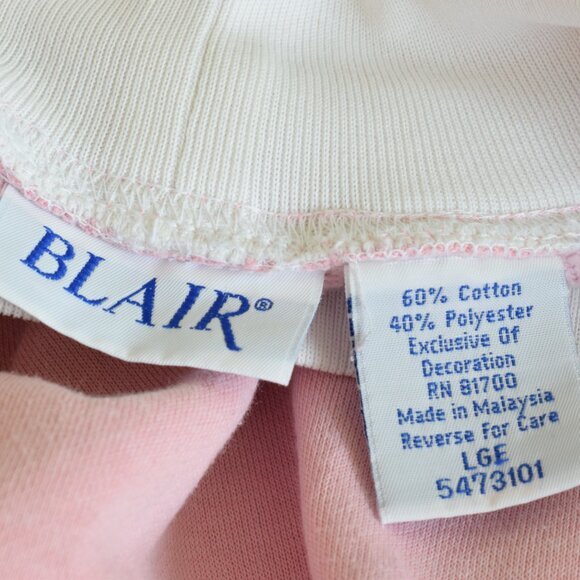 Vintage 80s/90s pullover Cotton/Poly Mockneck Sweatshirt by Blair |‎ size Large - Picture 12 of 12